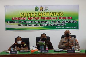 Sinergi Antar Penegak Hukum, PN Mukomuko Gelar Coffe Morning Bersama Polres dan Kejari