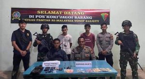 Satgas Pamtas Yonif 645/Gty Gagalkan Penyelundupan Sabu
