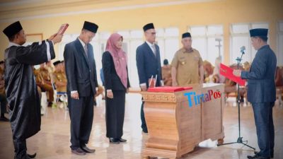 Lantik Direktur dan Pengurus Perumda Perberasan Karang Nio, Kopli Ansori: Tinggalkan Pola Kerja Lama Yang Linier dan Monoton