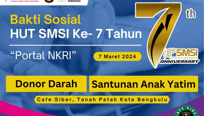 Serentak se-Indonesia, SMSI Gelar Baksos Donor Darah dalam Rangka HUT Ke-7
