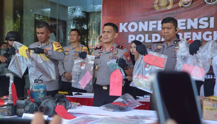 Konferensi Pers Kasus 3C, Polda Bengkulu Ungkap Ratusan Kasus Curat, Curas, dan Curanmor