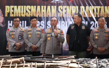 Negara Hadir Berantas Senpi Ilegal, Polda Sumsel Musnahkan Ratusan Senjata Api Hasil Ops Senpi Musi 2026