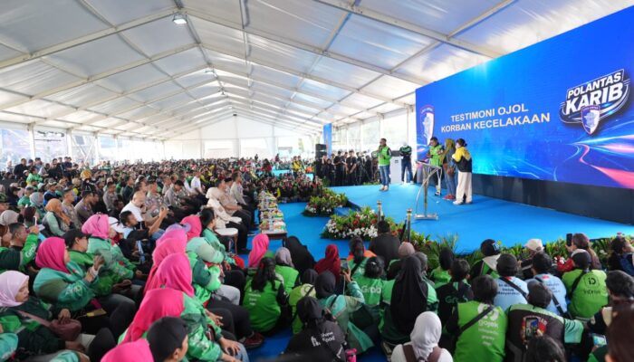 5.150 Pengemudi Ojol Ikuti Gebyar Keselamatan Lalu Lintas Korlantas Polri di Serpong