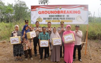 Wujud Kepedulian Polri, Kapolda Bengkulu Groundbreaking Rumah Ke-85 untuk Personel Polres Lebong