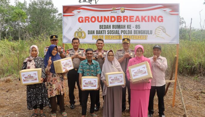 Wujud Kepedulian Polri, Kapolda Bengkulu Groundbreaking Rumah Ke-85 untuk Personel Polres Lebong